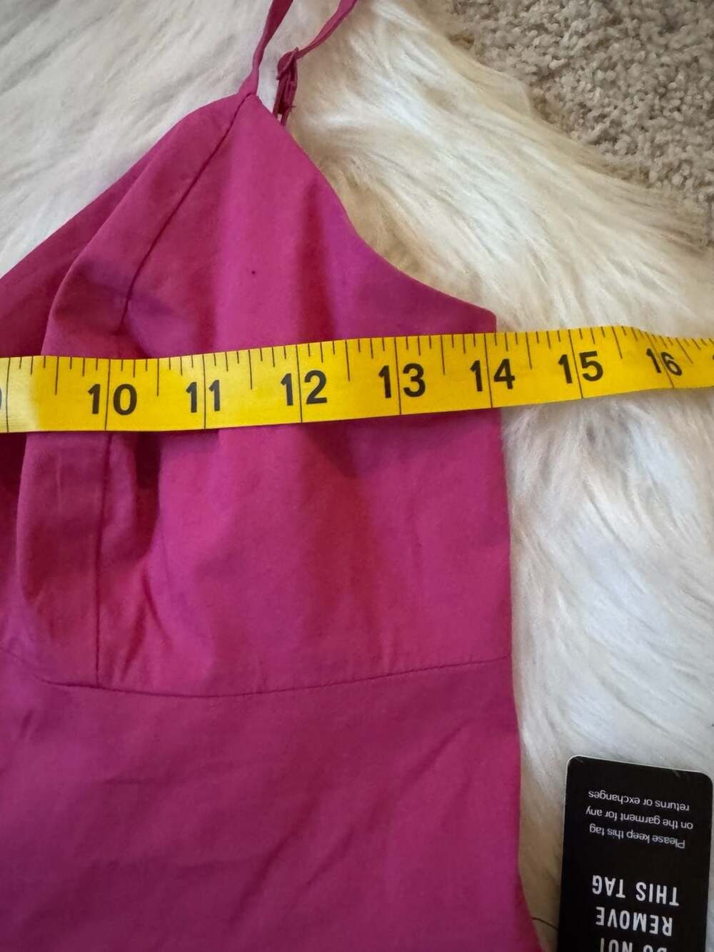 NWT Express Fuchsia Bubble Hem Mini Dress Spaghetti Strap V-Neck Size S - Picture 9 of 10